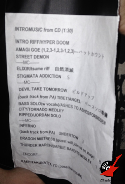 Setlist oficial