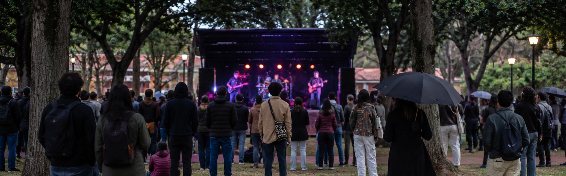 Escenario de Caleidoscopio Sonoro en el parque Alcalá Nueva Autopista